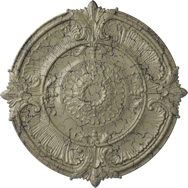 Ekena Millwork Attica Acanthus Leaf Medallion (Canopies up to 4 5/8"), 53 1/2"OD x 3 1/2"P, Castle Stone Crackle CM53ATCSC - main
